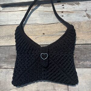 Handmade Black Crochet Purse
